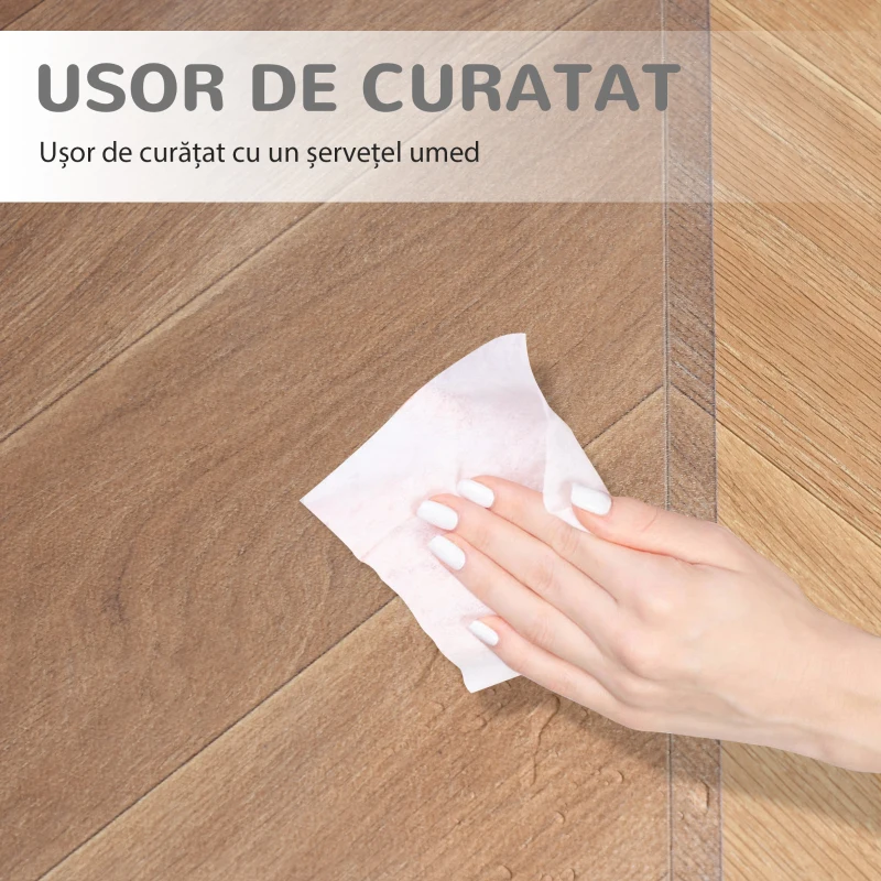 HOMCOM Covor de Protecție pentru Podea, Covoraș pentru Scaun Birou Anti-alunecare din Plastic pentru Podea, 90x120 cm, Transaprent
