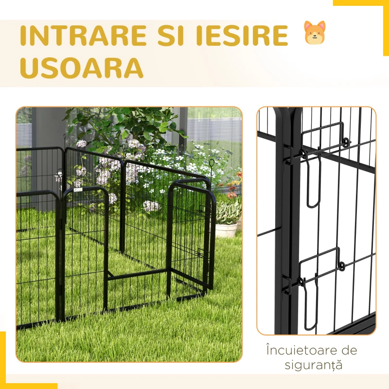 Pawhut tarc pentru Caini – 8 Piese Otel, Interior & Exterior 80×60 cm