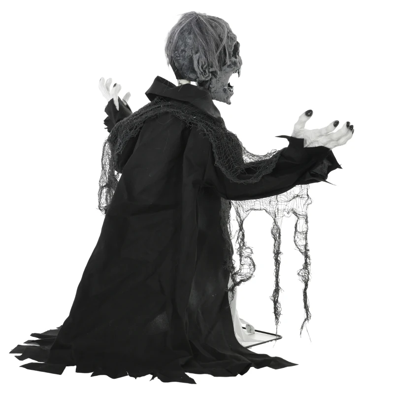 HOMCOM Dekoracja Halloween, Szkielet/Zombi, ruchomy, sensor ruchu, LEDy i dźwięki, 75 cm