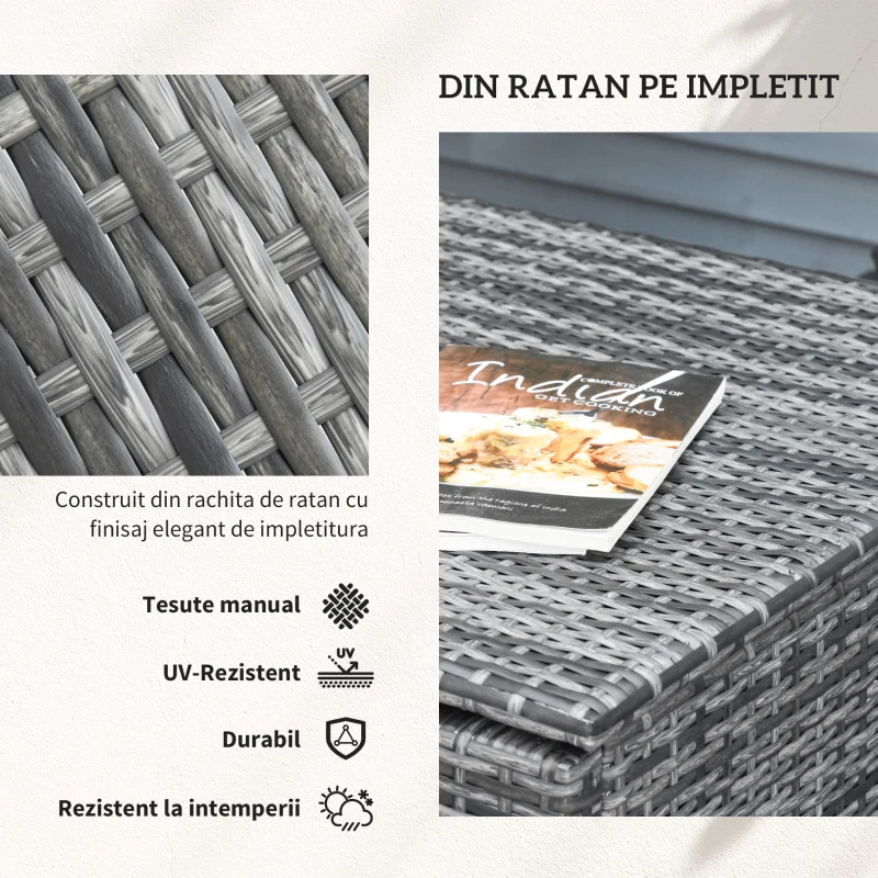 Outsunny Set de Gradina 4 Bucati cu 2 Canapele 2 Locuri, Masuta d