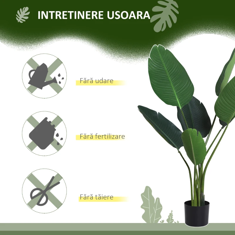 Outsunny Planta Artificiala Strelitzia – 120 cm pentru Interior/Exterior