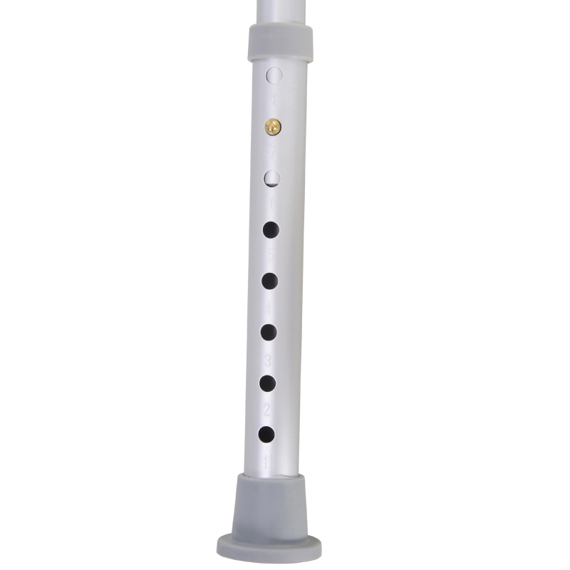 HOMCOM Taburete de Ducha Silla Baño Ortopedica 8 Posiciones Altura Regulable con Tapones de Goma Antideslizantes