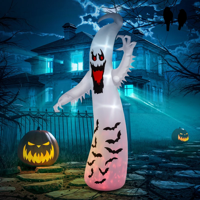 Outsunny 11.8ft Scary Inflatable Ghost Halloween Decoration, with Accessories