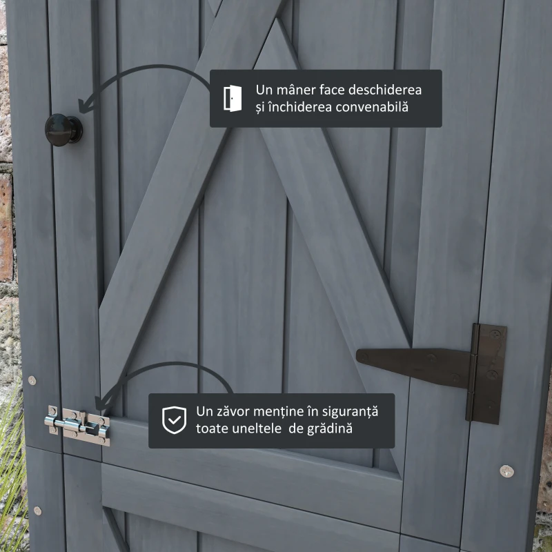 Outsunny Magazie Depozitare Pentru Exterior Din Lemn