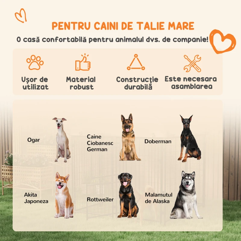 PawHut Cotet Exterior de Caini 239x121x183cm Argintiu(m-4)