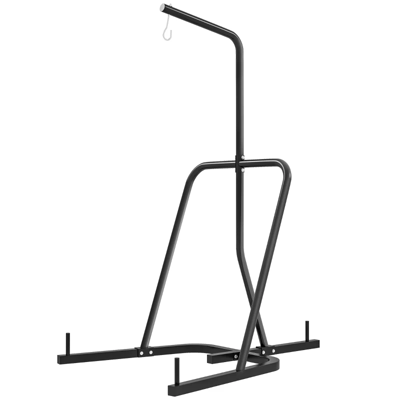 SPORTNOW Suporte Saco de Boxe com Estrutura de Aço Carga 60 kg para Bolas de Velocidade Treino em Ginásio Casa 160x115x208 cm Preto