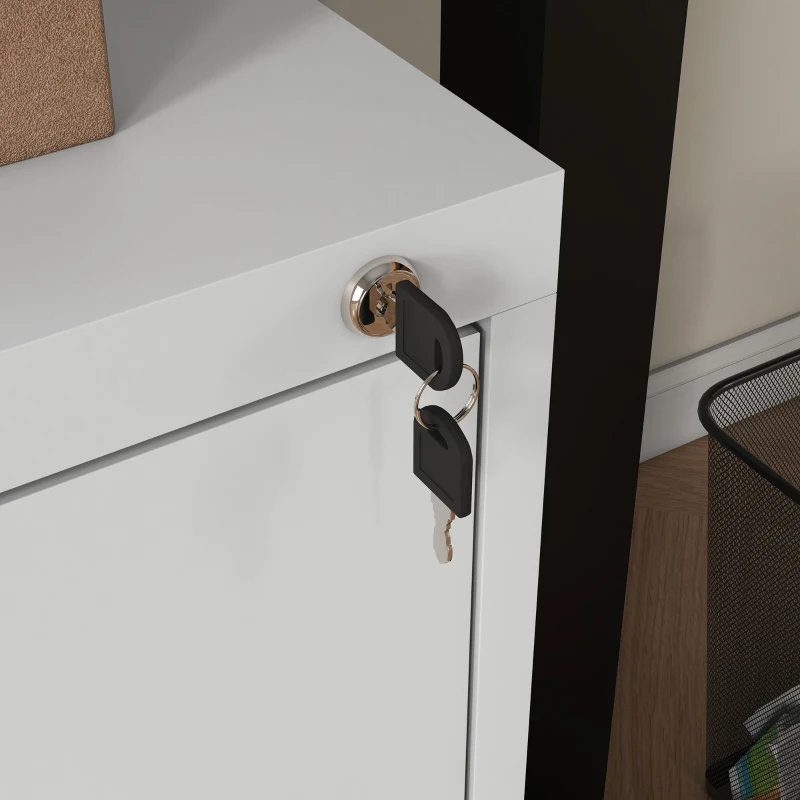 HOMCOM Two-Drawer Modern Steel Filing Cabinet - White