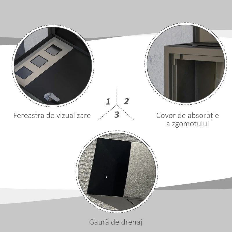 HOMCOM Cutie Postala de Perete 36,5x11,5,5x29cm, Negru