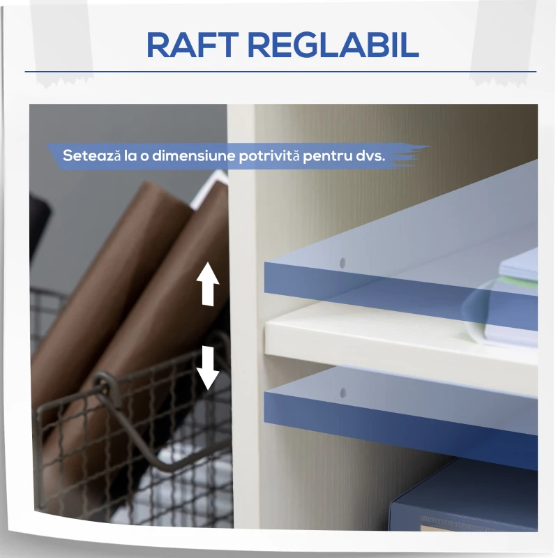 Vinsetto Suport Mobil pentru Imprimanta – Cu Sertar & Raft Reglabil