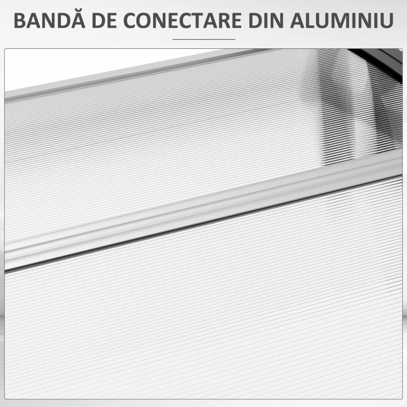 Outsunny Copertina Exterior Curbata – Cu Panouri din Policarbonat