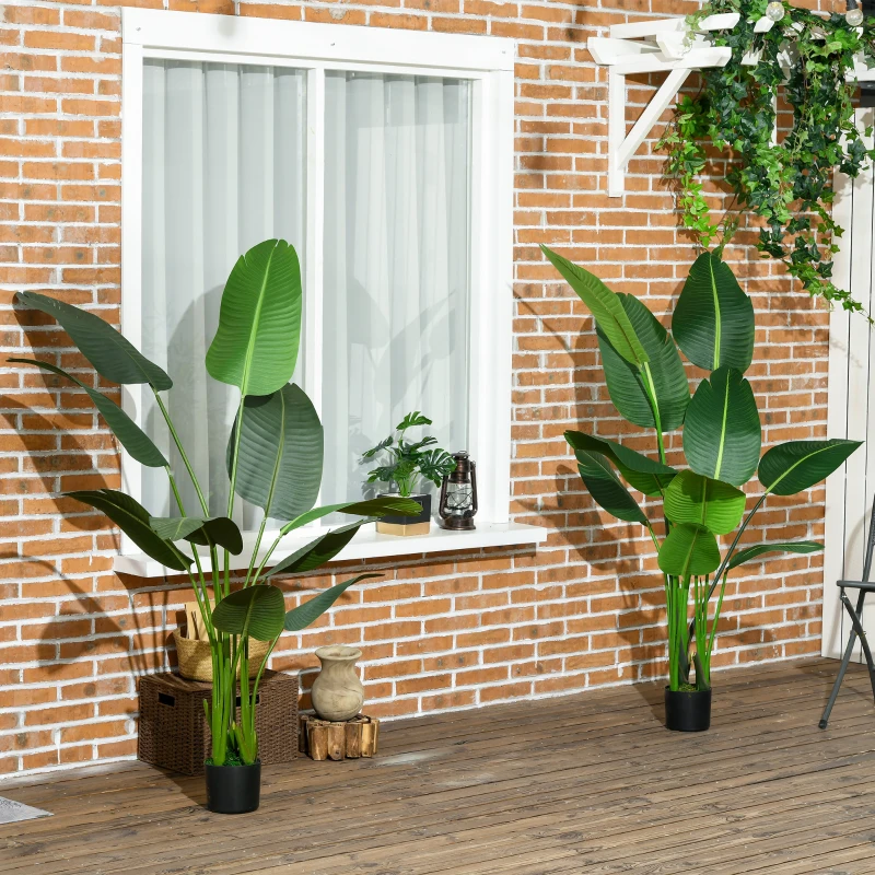 HOMCOM Palmierul Calatorilor Artificial Cu Ghiveci, 5m