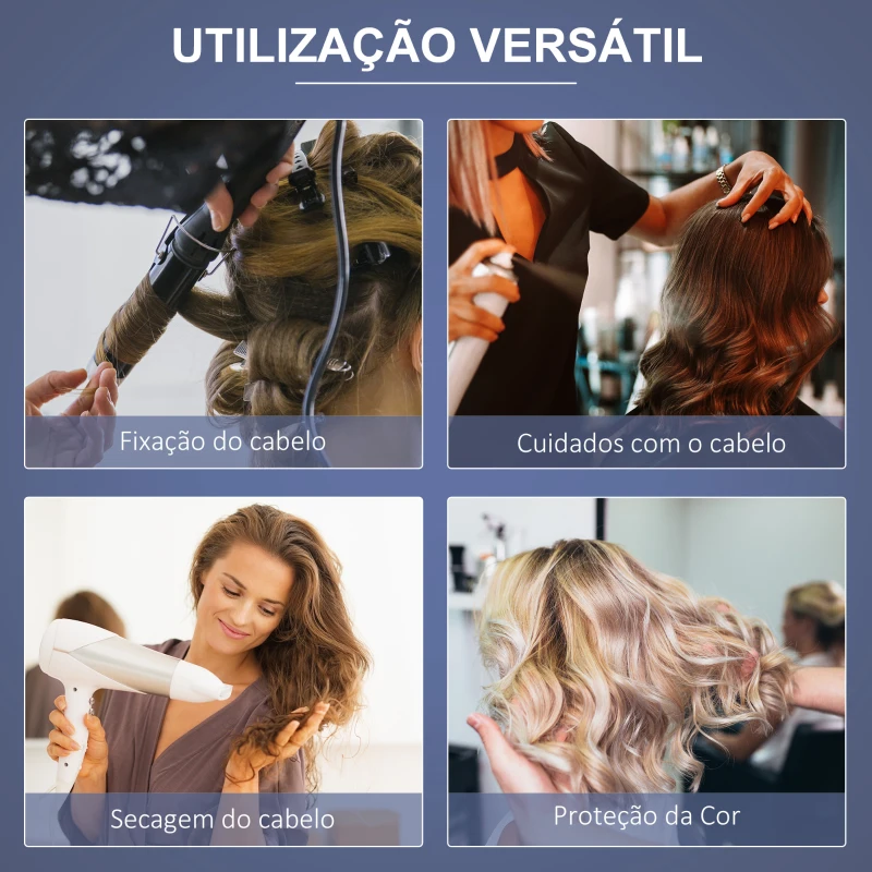 HOMCOM Secador de Cabelo Profissional 1180W com Capuz e Rodas com Temporizador de Temperatura Ajustável em Altura Preto