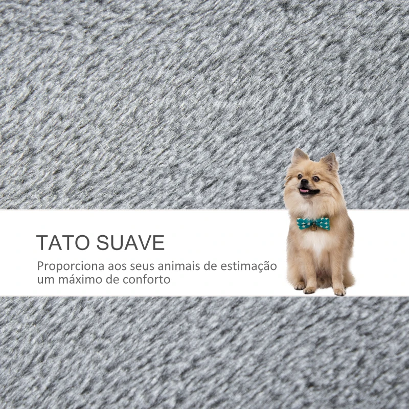 PawHut Escada para Animais de Estimação Escada para Gatos de 4 Degraus com Poste de Arranhar Bola 45x40x68 cm Cinza