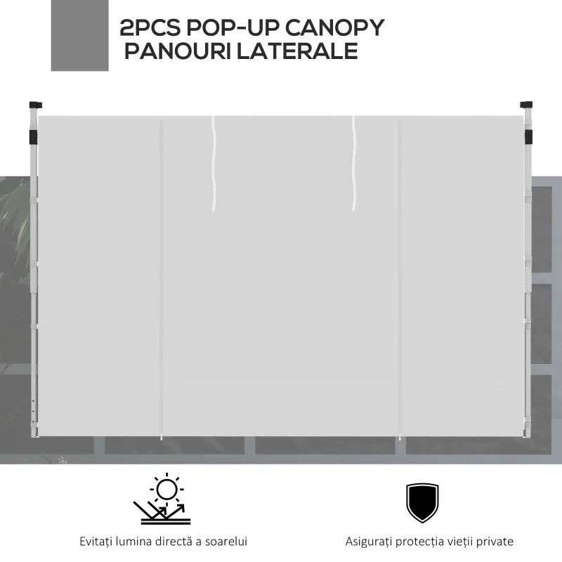 Outsunny Panouri Laterale Foisor, Ferestre Si Usi, Alb