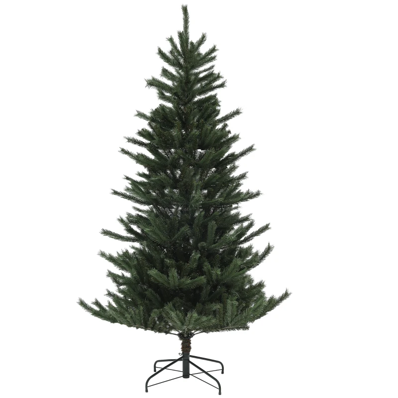 HOMCOM Árvore de Natal Artificial 210 cm com 793 Ramo e Suporte de Aço Árvore de Natal para Sala de Estar Interior Verde