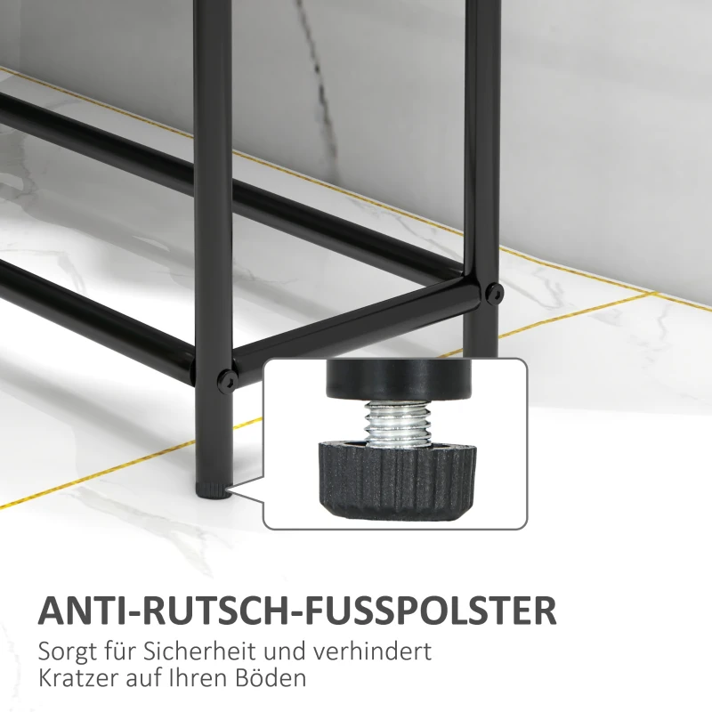 HOMCOM Handdoekstandaard, vrijstaand, 2 stangen, roestvrij, 66x20x110cm, Zwart