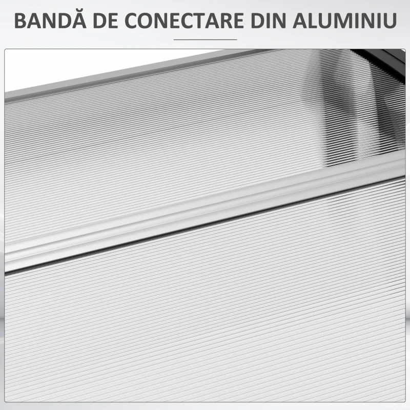 Outsunny Copertina Exterior – Policarbonat & Aluminiu pentru Usi & Ferestre