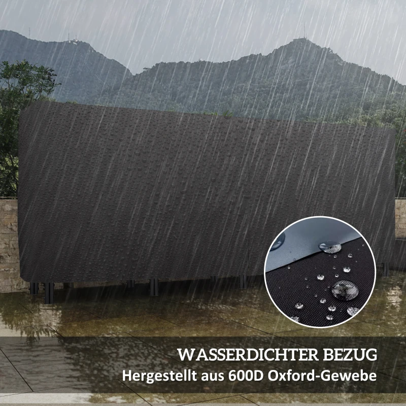 Outsunny Haardhoutrek, 0,67 m³, met Draagtas & Beschermhoes, Metalen Frame, tot 200 kg, 240 x 36 x 99 cm, Zwart