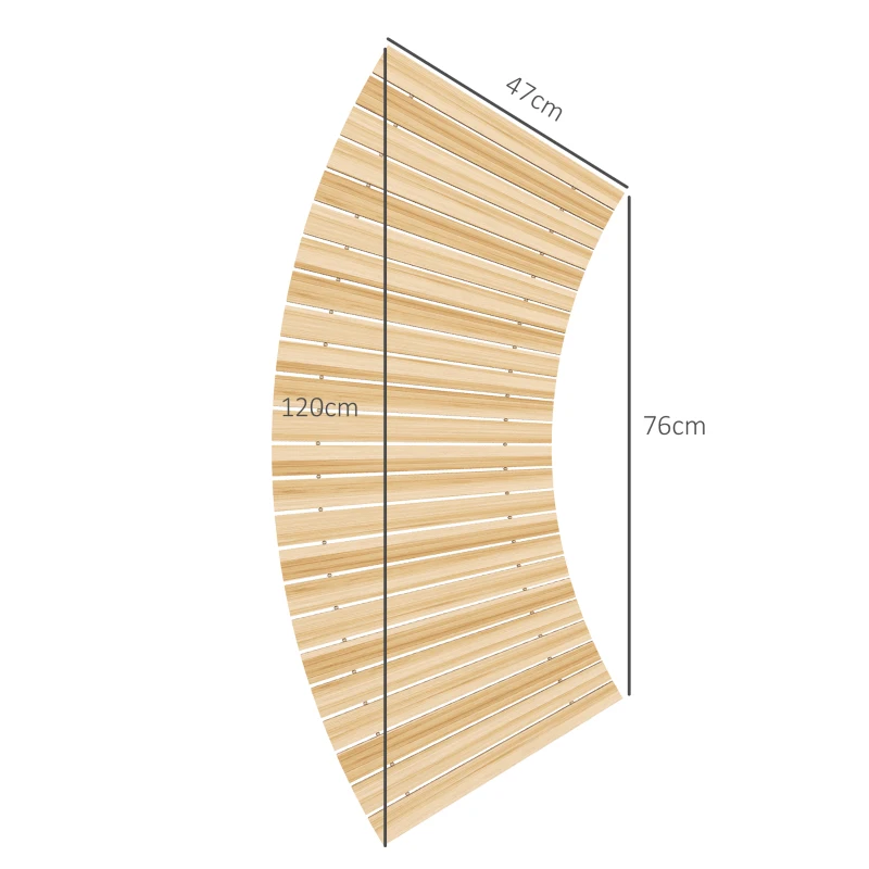 Outsunny Uitrolbaar Tuinpad, Weerbestendig, Vurenhout, 120 x 47 x 1 cm, Natuurlijk