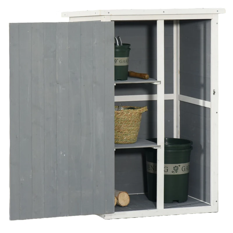 Outsunny Casuta Lemn 75×56×115 cm – Depozitare Unelte cu Acoperis Impermeabil(m-12)