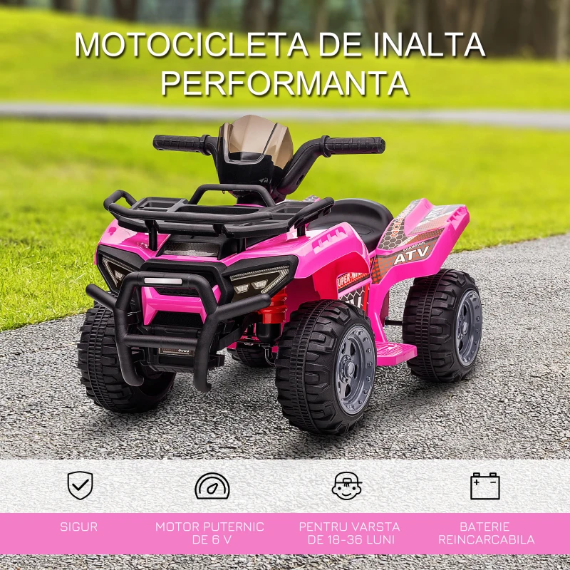 HOMCOM ATV Eletric pentru Copii 18-36 Luni cu Baterie Reincarcabi