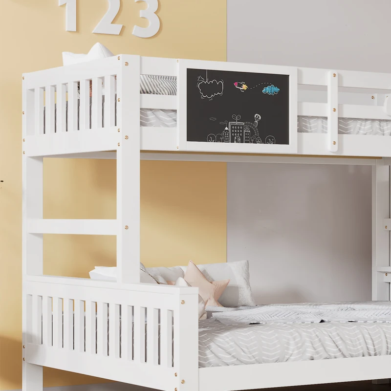Children's Bunk Bed with Stairs and Trundle, Solid Pine Wood, Cloud Design, Multiple Storage Compartments, Kids Storage Solution, 234x140x139 cm, White