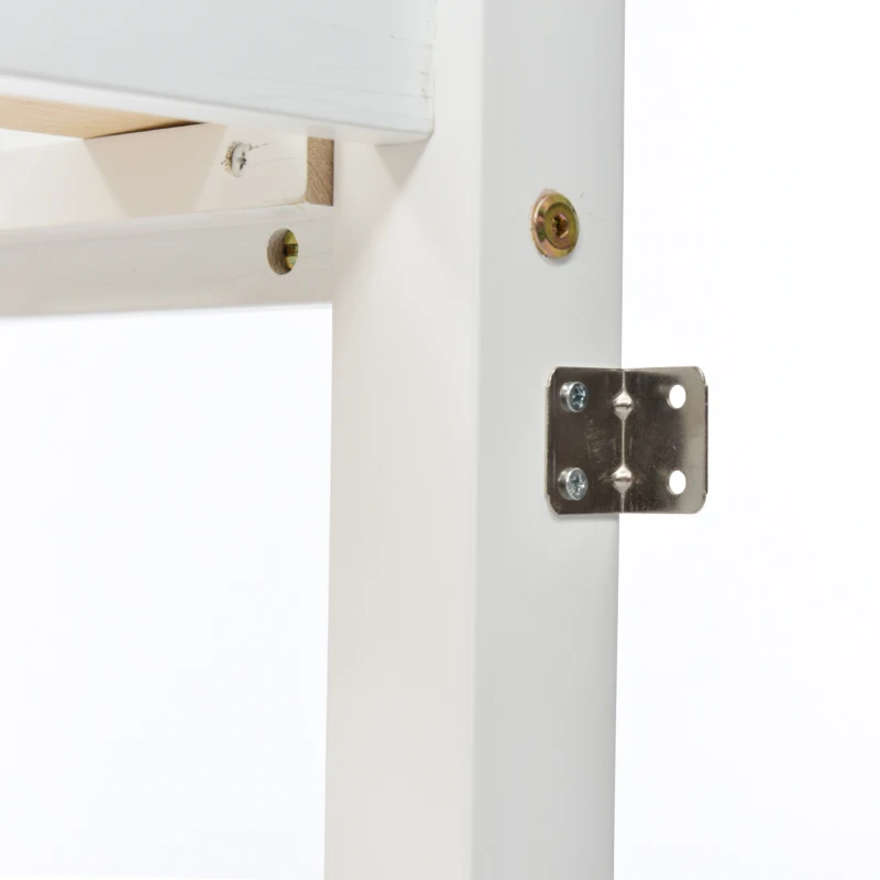 Children's Cabin Bunk Bed Frame with Slide & Ladder, Adjustable Lower Bed, Kids Storage, 207x215x110cm, White