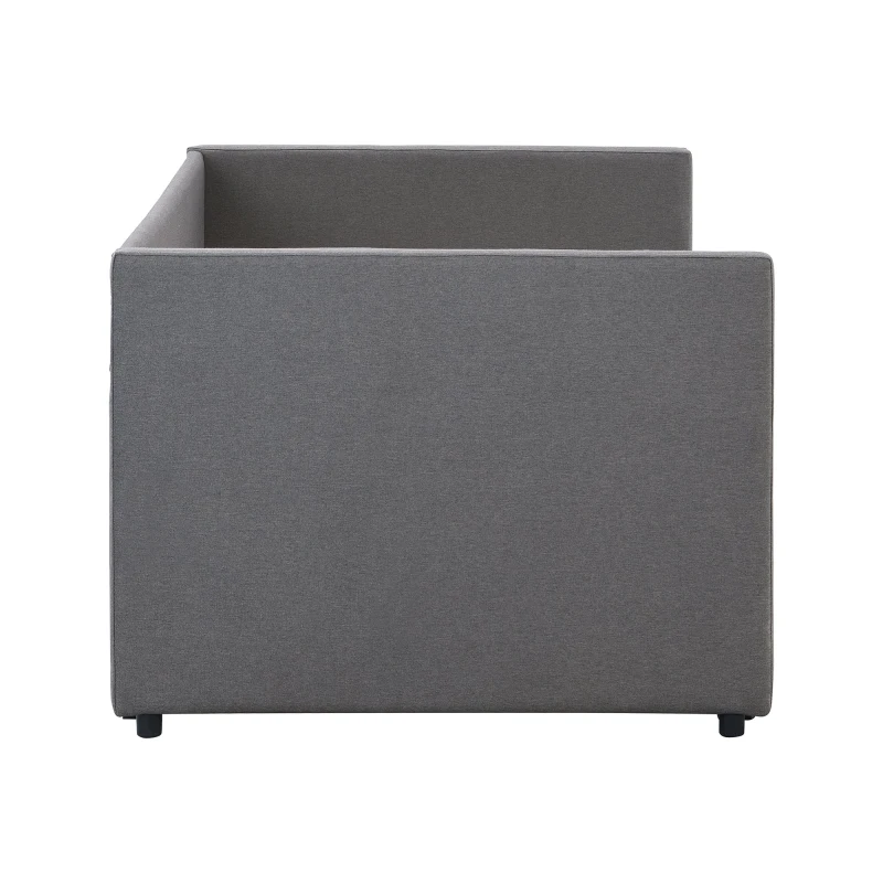 Upholstered Single Sofa Bed with Pull-Out Bottom Bed, Converts to Double Sofa Bed, Space-Saving Daybed, 203x191x73 cm, Gray