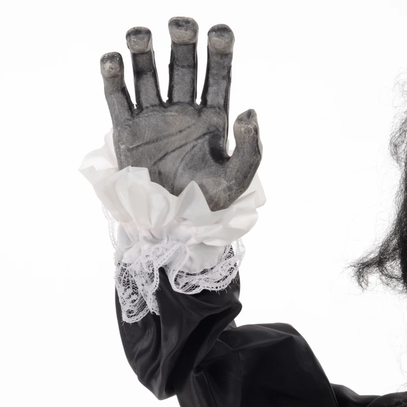 HOMCOM Lalka Horror, Dekoracja na Halloween, Straszny Głos & Muzyka, Czerwone Oczy, Ruchoma, 160 cm