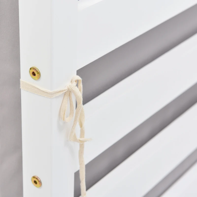 Functional Loft Bunk Bed with Desk and Storage, Twin Bedframe with Drawers and Cushions, Space-Saving Design, 196x101x168 cm, White