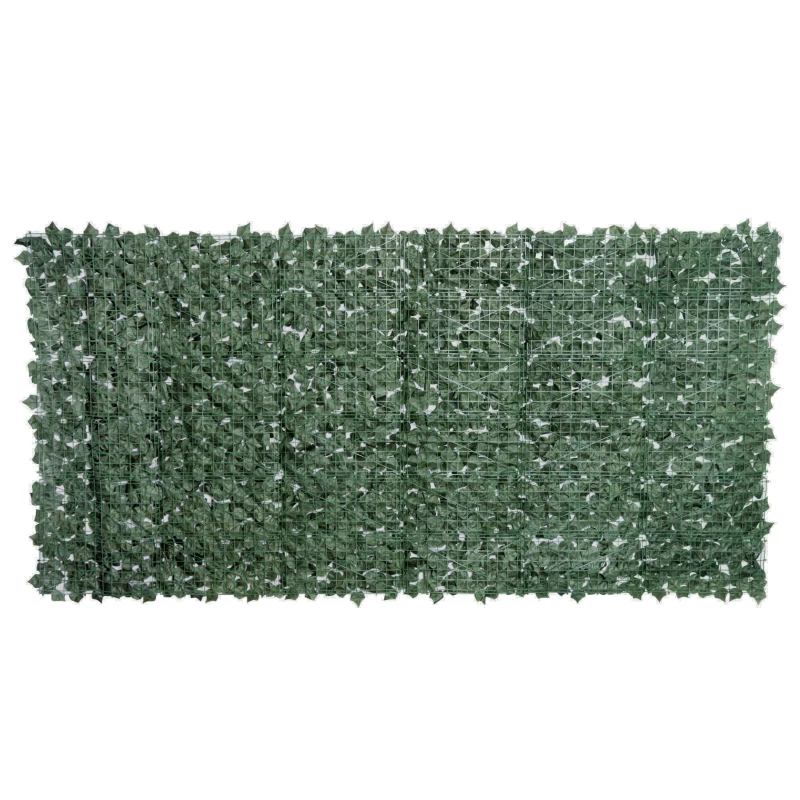 Outsunny Gard Artificial în Rolă pentru Balcon și Grădină din PE anti-UV, Gard Viu Fals cu Frunze, 300x150 cm, Verde(m-9)