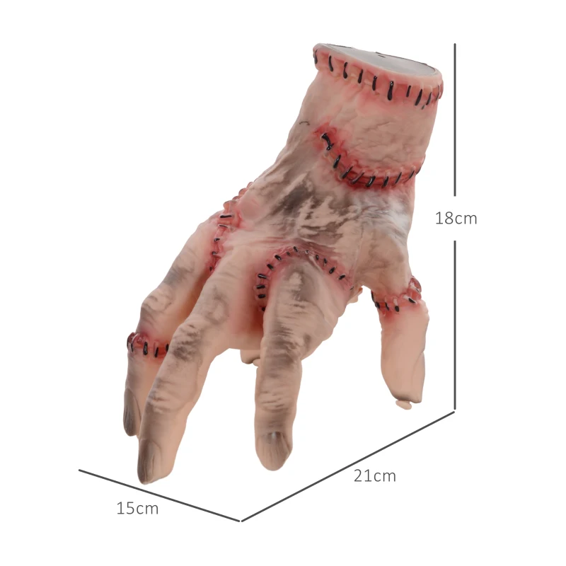 HOMCOM Horror Hand, Halloween Decor, geactiveerd met Geluid/Aanraking, beweeglijk, Geluid