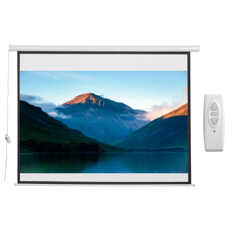 HOMCOM Beamerscherm met Afstandsbediening, 84 Inch, 4:3 formaat, 171x130 cm, Wit(m-12)