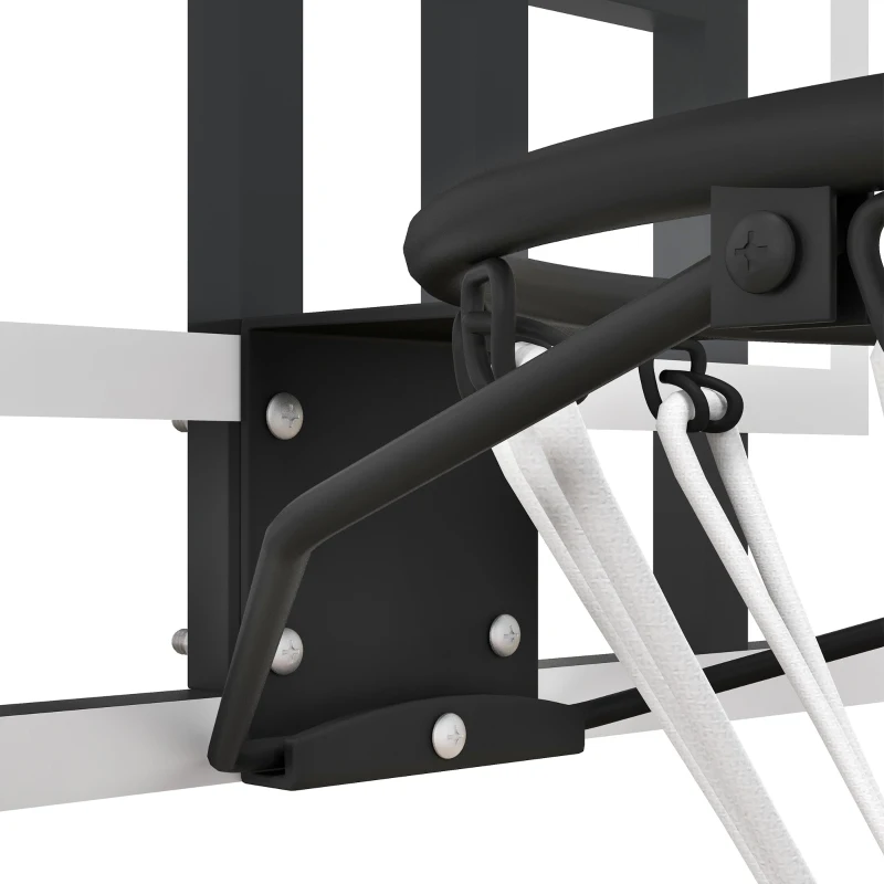 SPORTNOW Basketbalring, Onbreekbare Achterwand, In Hoogte Verstelbaar, Indoor & Outdoor, Stalen Frame, Zwart