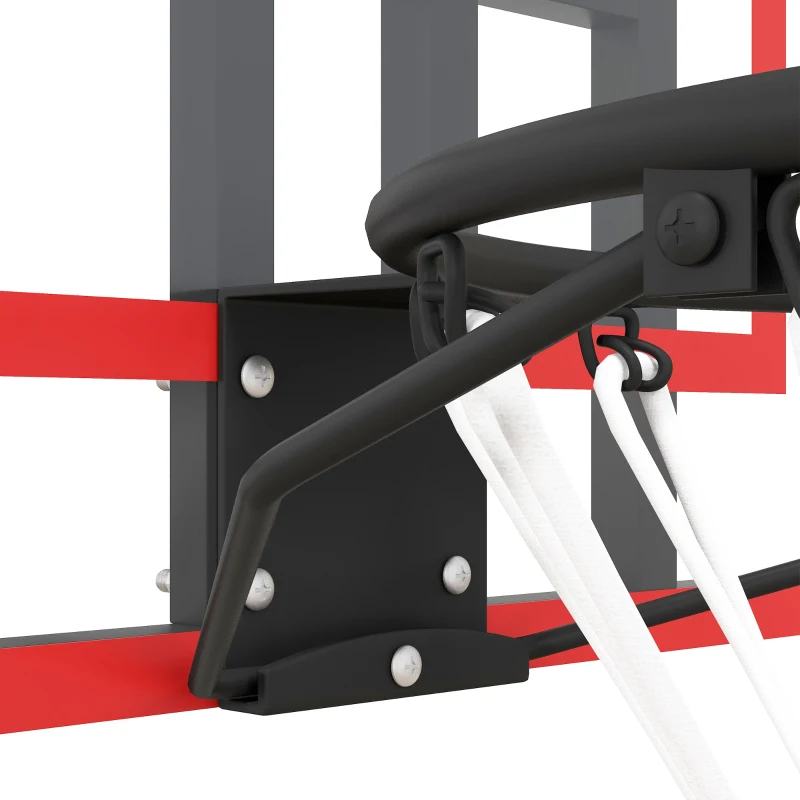 SPORTNOW Basketbalring voor Wandmontage, Binnen/Buiten, Stevige PC-Achterkant, Nylonnet, Stalen Rand, 113x61x73 cm