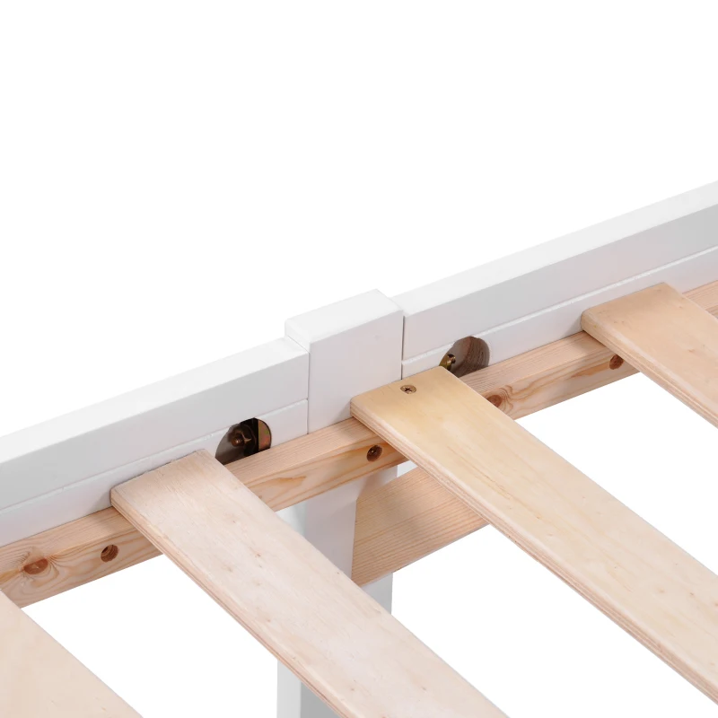 Wooden Solid Pine Divan Storage Bed with Drawers, Single 3ft, 196x100x82 cm, White