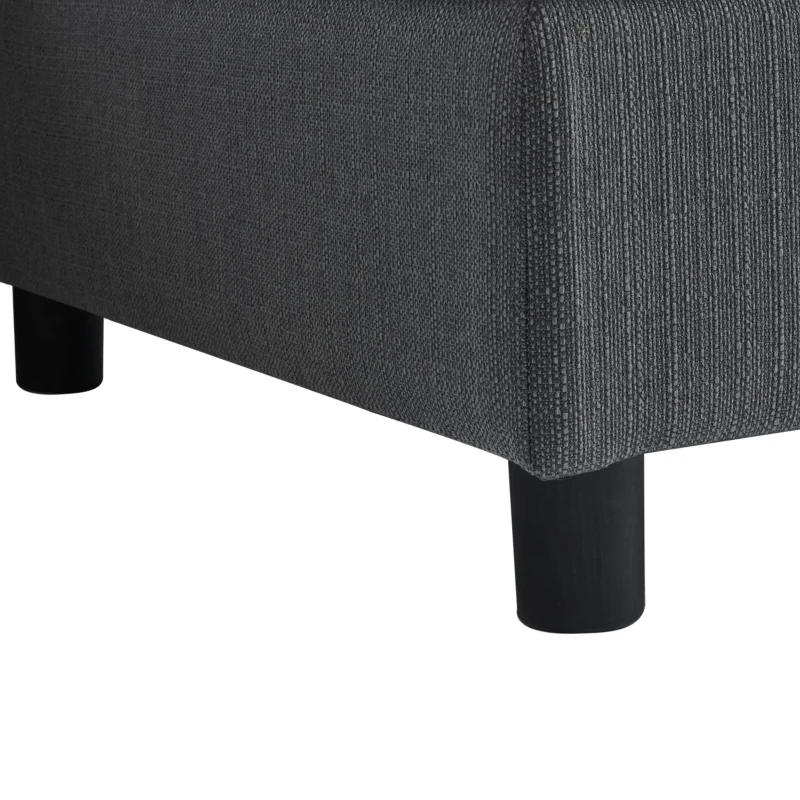 Ecksofa mit Fußstütze und verstellbare Lendenkissen für Wohnzimmer, Grau