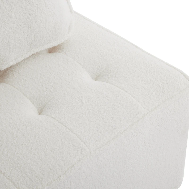 Einzelsessel, Modularer und bequemer Lounge-Sessel für das Wohnzimmer aus Teddy-Plüsch, kombinierbar, Weiß
