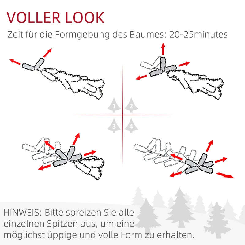 HOMCOM Kunstkerstboom, besneeuwd, slank ontwerp, brandveilig, 210 cm, Groen/Wit