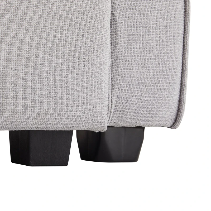 Sofa 4 Sitzer, Bequeme Leinen Sofa für Familie und Büro, mit Taschen und Kissen, Größe 264x83x87 cm, Grau