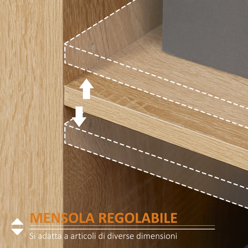 HOMCOM Credenza Moderna Multiuso con Armadietto e Cassetto in Legno 80x30x96.5cm