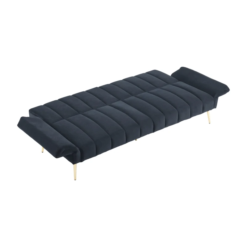 3-in-1 Klappsofa mit 3-fach verstellbarer Rückenlehne, ideal für Wohnzimmer und Schlafzimmer, Schwarz