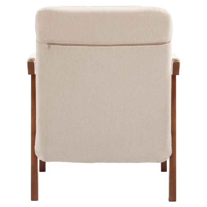 6-fach verstellbarer Schlafsessel, gepolsterter Liegesessel mit Kissen, geeignet für Zuhause und Büro, 128x57,5x23,5 cm, Beige