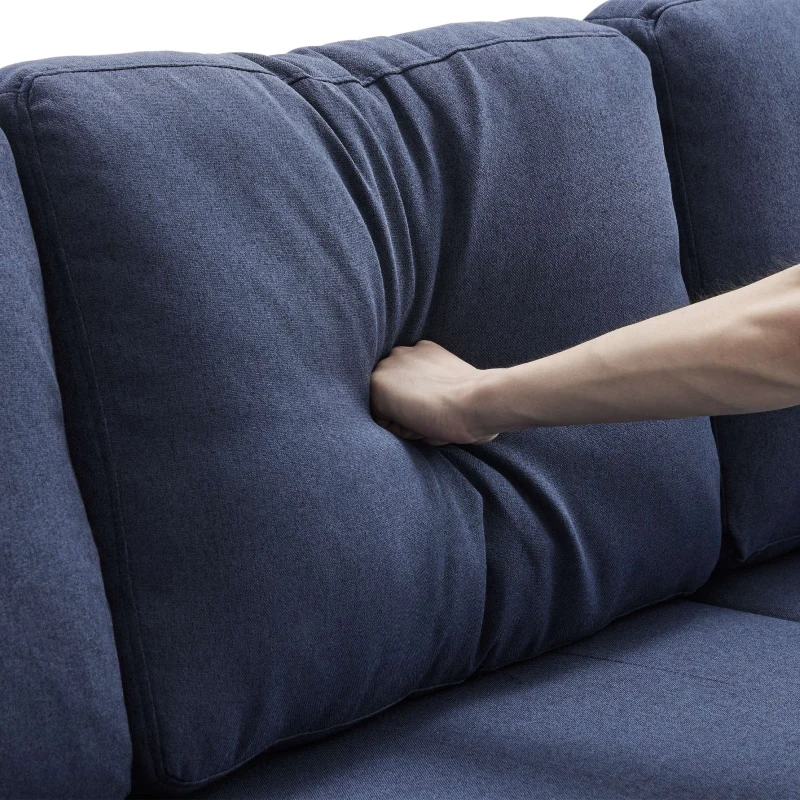 Multifunktionales, verstellbares Schlafsofa mit verstecktem Stauraum und Aufbewahrungstaschen, modernes Design, Blau