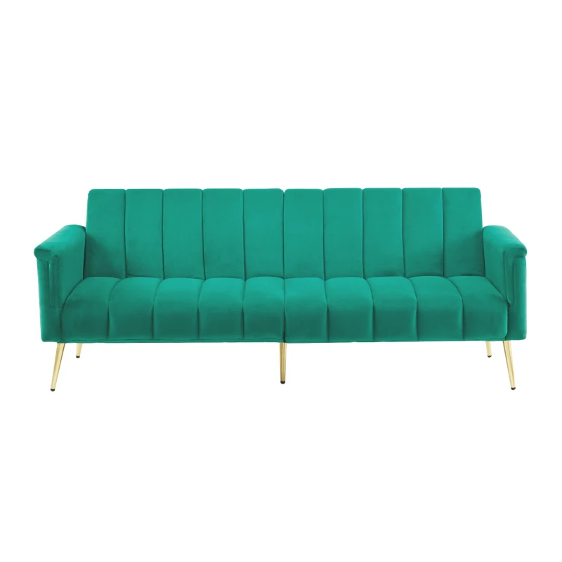 3-in-1 Klappsofa mit 3-fach verstellbarer Rückenlehne, ideal für Wohnzimmer und Schlafzimmer, Grün