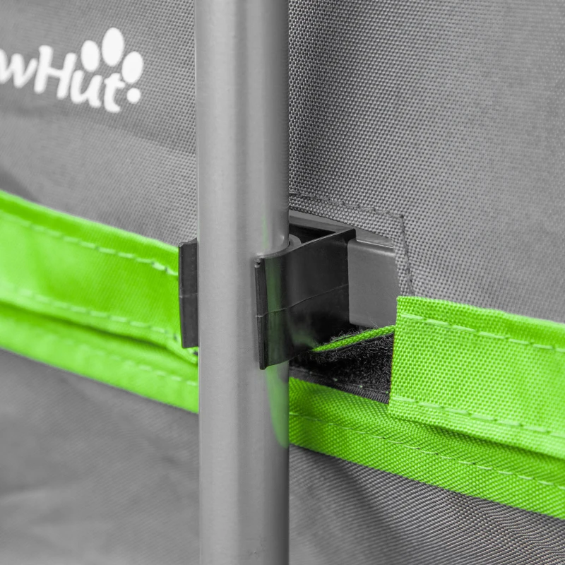 PawHut 2-in-1 Hundeanhänger Hundewagen Fahrradanhänger bis 20kg klappbar atmungsaktiv Leichtgängig Metall Oxford-Gewebe Grün+Grau 130 x 64 x 92 cm