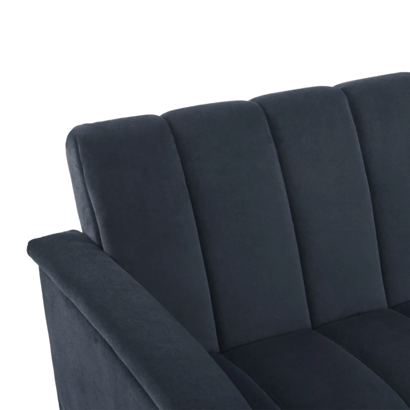 Divano Letto Trasformabile 3-in-1 con Schienale Regolabile in 3 Angolazioni (105°, 140°, 180°), Ideale per Soggiorno, Divano Letto 3 Posti, Nero
