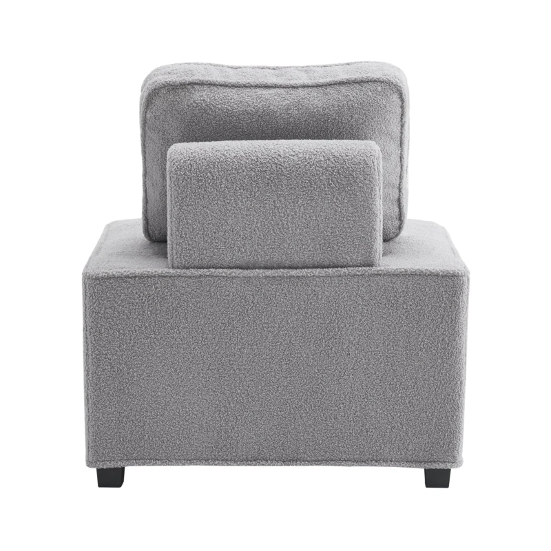 Divano Modulare per Soggiorno in Velluto Teddy, Design Moderno e Combinabile, Massimo Comfort e Seduta Ampia, Poltrone Sofa Divani, Grigio