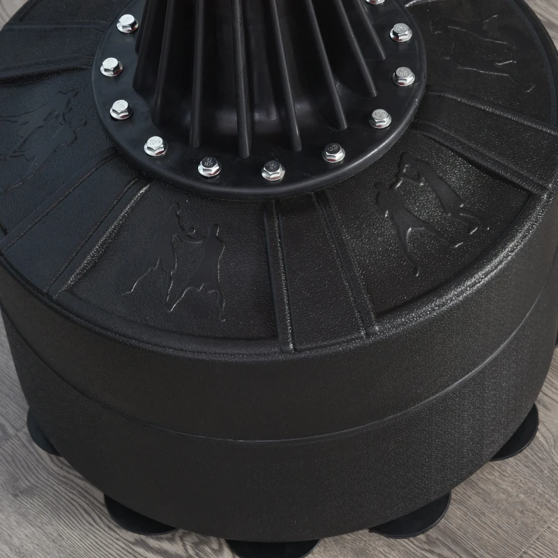 HOMCOM Punching Ball de Boxe com Altura Ajustável com Barra Giratória 360° e Base Preenchida 88x48x155-205 cm Preto e Vermelho