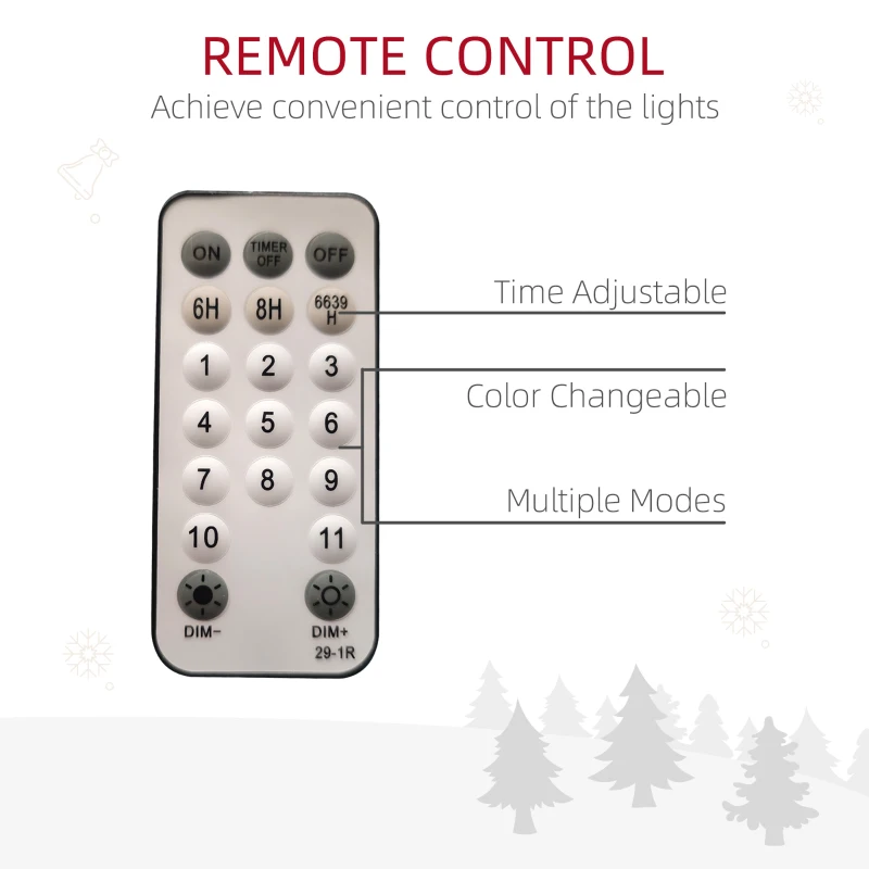 HOMCOM 7ft LED Pre-Lit Artificial Christmas Tree, with Base